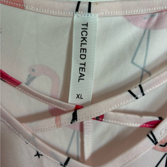 Pink flamingo cold shoulder xl shirt NWOT - Picture 5 of 8